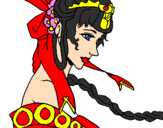 Desenho Princesa chinesa pintado por INDIA MALHOA