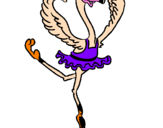 Desenho Avestruz em ballet pintado por sasa franhco