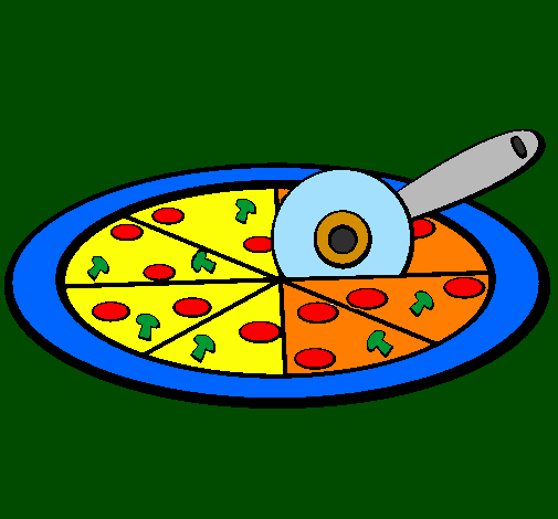 Desenho Pizza pintado por zica mo