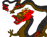 Desenho Dragão chinês pintado por patrick barros