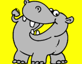 Desenho Hipopótamo pintado por beatriz e. batista