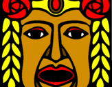 Desenho Máscara Maia pintado por INDIA MALHOA