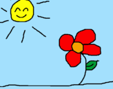 Desenho Sol e Flor 2 pintado por gigi