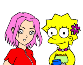 Desenho Sakura e Lisa pintado por Luan