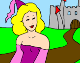 Desenho Princesa e castelo pintado por mafalda  duarte
