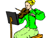 Desenho Dama violinista pintado por leticiaa