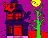 Desenho Casa do terror pintado por PEDRO