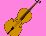 Desenho Violino pintado por beatriz e. batista