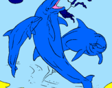Desenho Golfinhos a brincar pintado por GOLFINHO