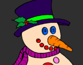 Desenho Boneco com nariz de cenoura pintado por Karol