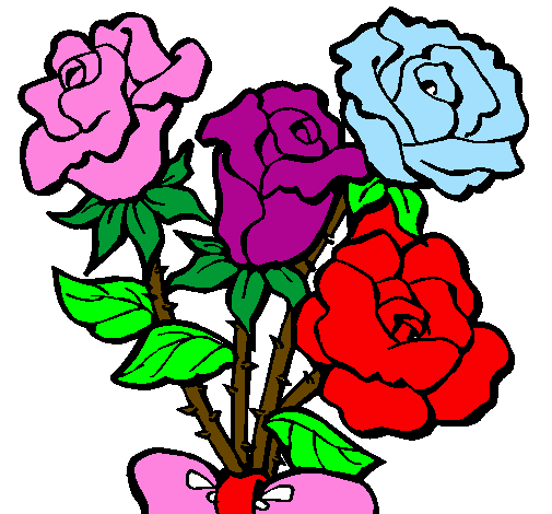 Desenho Ramo de rosas pintado por ana