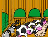 Desenho Vacas no estábulo pintado por lucas