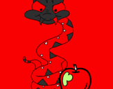 Desenho Serpente e maçã pintado por ketlin nayra 