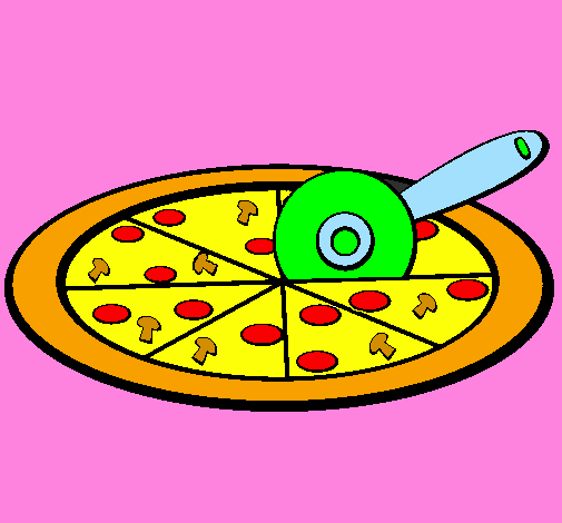 Desenho Pizza pintado por natacha