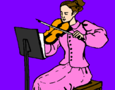 Desenho Dama violinista pintado por karine