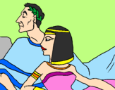 Desenho César e Cleopatra pintado por Eduardo
