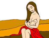 Desenho Mãe e filho  pintado por hanynha