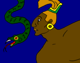 Desenho Serpente e guerreiro pintado por yasmim