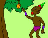 Desenho Maia numa árvore de fruto pintado por yasmim
