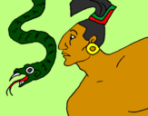 Desenho Serpente e guerreiro pintado por Eduardo