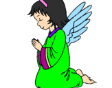 Desenho Anjo a orar pintado por Bianca