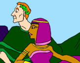 Desenho César e Cleopatra pintado por witor 