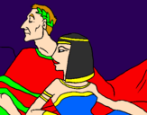 Desenho César e Cleopatra pintado por yasmim