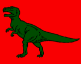 Desenho Tiranossaurus Rex pintado por luiza dragoes e dnossauro