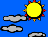 Desenho Sol e nuvens 2 pintado por roberto