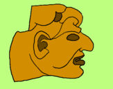 Desenho Estátua de cabeça de pedra pintado por Eduardo