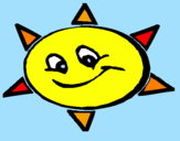 Desenho Sol sorridente pintado por nat