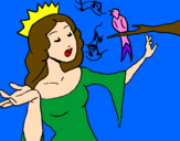 Desenho Princesa a cantar pintado por ana bilhete