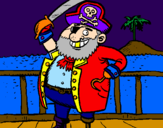 Desenho Pirata a bordo pintado por arte ataque