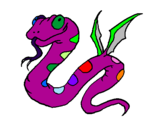 Desenho Serpente com asas pintado por mateus