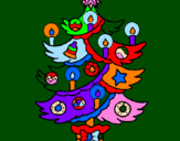 Desenho Árvore de natal com velas pintado por balat