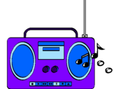 Desenho Radio cassette 2 pintado por som