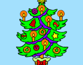 Desenho Árvore de natal com velas pintado por natacha