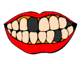 Desenho Boca e dentes pintado por fabiana boni