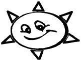 Desenho Sol sorridente pintado por nat falcao