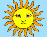 Desenho Sol pintado por vinicius e ryan
