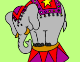 Desenho Elefante a actuar pintado por larissa e lais