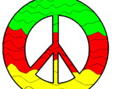 Desenho Símbolo da paz pintado por Raissa s.