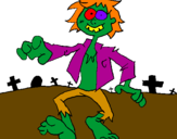 Desenho Zombie pintado por pedro