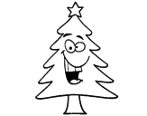 Desenho árvore de natal pintado por Rean