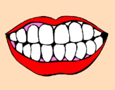 Desenho Boca e dentes pintado por gabriela cardoso