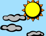 Desenho Sol e nuvens 2 pintado por juju(juliana)