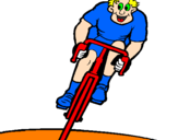 Desenho Ciclista com gorro pintado por LUC@$