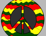 Desenho Símbolo da paz pintado por LORENA.