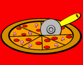 Desenho Pizza pintado por vinicius e ryan