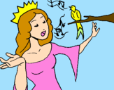 Desenho Princesa a cantar pintado por joana